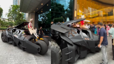 . Baraat on Batmobile: Indian groom makes superhero style wedding entry; watch the viral video