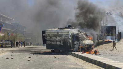 BJP Office Torched In Leh Amid Ladakh Statehood Agitation, Police Vehicle Burnt