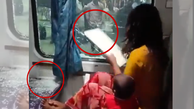 ‘Mera purse chahiye’: Woman with toddler smashes window of train; video goes viral