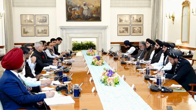 External affairs minister S Jaishankar with his Afghani counterpart Amir Khan Muttaqi during a meeting in New Delhi. (Pic credit: PTI) India elevates its ties with Taliban, to reopen embassy