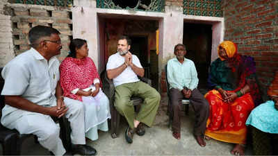 Rahul Gandhi met the family of Hariom Valmiki UP lynching case: Rahul Gandhi meets Dalit victim's family; claims govt 'threatening' them