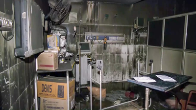 Hospital staff ignored early warnings and fled when fire spread, say patients' kin (Picture credit: ANI) Jaipur ICU blaze: Hospital staff ignored early warnings and fled when fire spread, say patients' kin