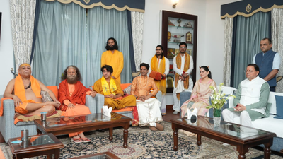 Saints meet CM Pushkar Dhami on Uttarakhand's silver jubilee; pledge support for Kumbh 2027