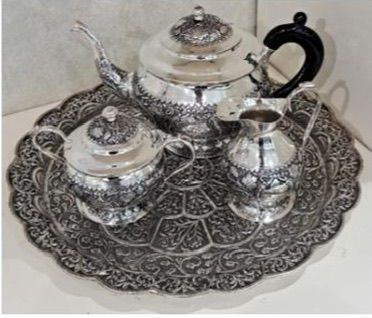 Ornate silver tea set (ANI image)