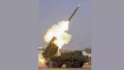 Photo: PTI DRDO conducts Pinaka test: Maiden long-range guided rocket tested in Odisha; meets textbook precision