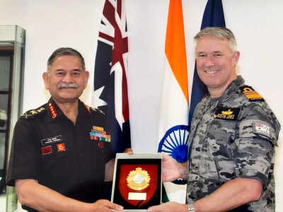 Army chief Gen General Upendra Dwivedi called on Vice Admiral Justin Jones, Chief of Joint Operations, Australian Defence Force, at the Joint Operations Command. Army chief charts ways to expand defence cooperation during Australia visit
