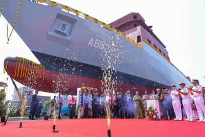 Anupama Chauhan, wife of CDS General Anil Chauhan, launched INS Krishna in the presence of CDS himself and senior officials of the armed forces and ship-builder Larsen & Toubro (L&T) in Chennai INS Krishna launched: Navy cadets to get ‘floating classrooms’ for sea training