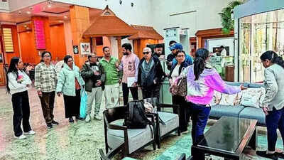 Officials interact with Indians stranded in Kuwait at the embassy Middle East tensions: Have critical stakes in Gulf, will act in national interest, says government