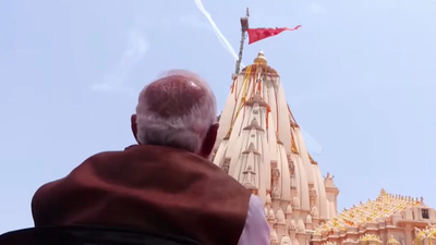 IAF’s Surya Kiran Team Performs Grand Air Show Over Somnath Temple During PM Modi’s Visit