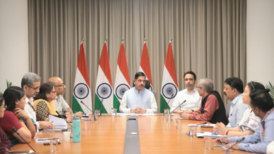 Pralhad Joshi takes charge as Union education minister Pralhad Joshi takes charge as Union education minister a day after Dharmendra Pradhan's resignation