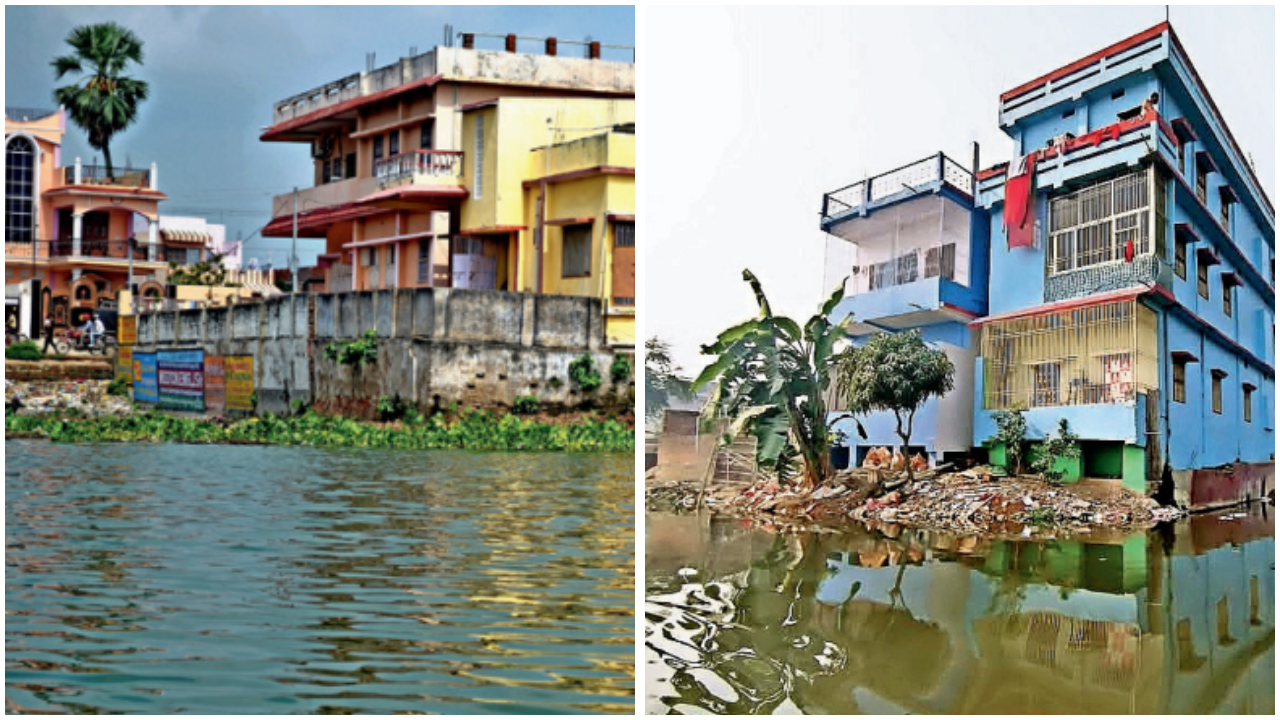 Digghi pond and Ganga Sagar (right) have suffered encroachment and neglect. Both are close to 1,000 years old, as is Harahi pond