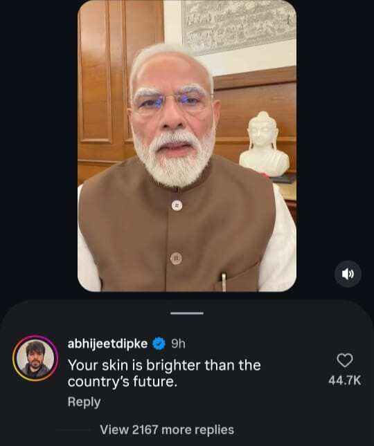 Dipke's comment on PM's latest selfie video.