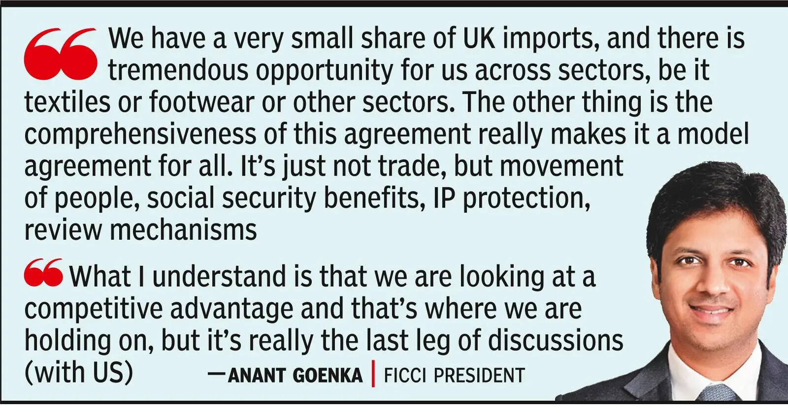 Ficci chief: It’s for industry to take advantage of FTAs