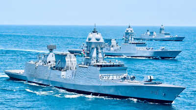INS Nilgiri, INS Udaygiri, and INS Himgiri in formation. Photo credit: X/ @IN_HQENC 'Mighty majestic matchless': The stealth frigates redefining India's maritime power