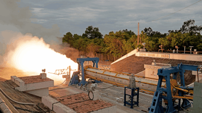 Photographic view during the Static Test of SOLVE-ST01 Gaganyaan mission: Isro's parachute test vehicle clears first ground test