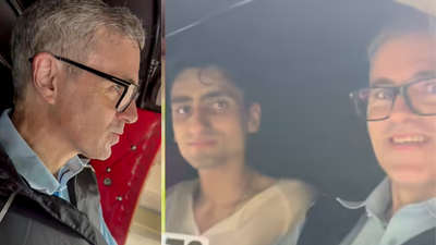 Omar Abdullah travelled in the auto-rickshaw along with his two sons, Zahir Abdullah and Zamir Abdullah. Photo credit: X @OmarAbdullah Omar Abdullah ‘flees’ Jantar Mantar in auto, says CJP supporters followed him