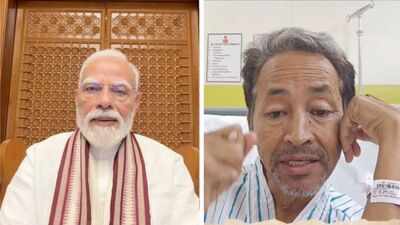 Prime Minister Narendra Modi and activist Sonam Wangchuk. The two shared video messages on social media. Students' stir: CJP-Centre 3rd round of talks today; PM Modi, Wangchuk release late night videos - top developments