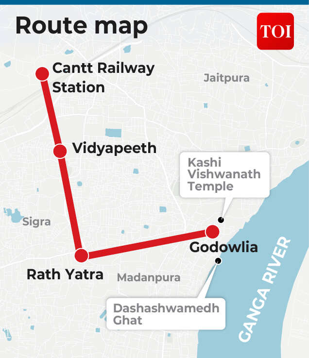 Varanasi ropeway route