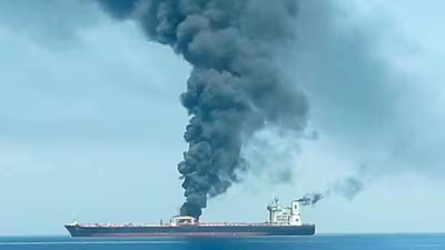 Crew rescued after India-flagged ship hit by projectile sinks