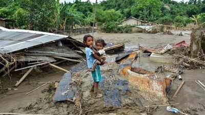Six deaths reported: Two each in Sivasagar and Biswanath districts, and one each in Golaghat and Morigaon. (Photo: PTI) Assam floods crisis deepens: 1.6 lakh people affected across 14 districts, death toll rises to 95