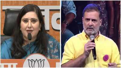 File photo: BJP MP Bansuri Swaraj and Congress MP Rahul Gandhi ‘Shouldn't it begin with Congress?' BJP targets Rahul Gandhi over 'smash the patriarchy’ remark