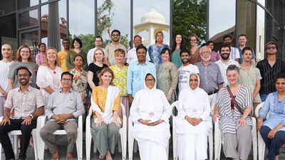Participants in the Jain Summer Program pose for a group photograph at Jain Vishwa Bharati in Ladnun, Rajasthan, on July 29. Photo by Aman Dhage/The American Bazaar Students from around the world experience the Jain way of life in Rajasthan