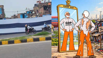 AAP targets Centre over covering of slums ahead of Brics ‘Like calling 2.6% GDP growth 7.8%': AAP targets Centre over ‘hiding’ Delhi slums ahead of Brics