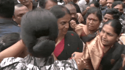 The incident occurred amid heightened tensions outside the Telangana assembly on the opening day of its monsoon session. Watch: Security official pulls BRS MLA's hair during protest outside Telangana assembly